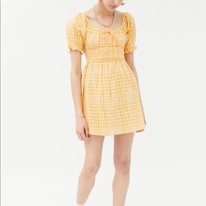UO Pixie Milkmaid Dress in Mango